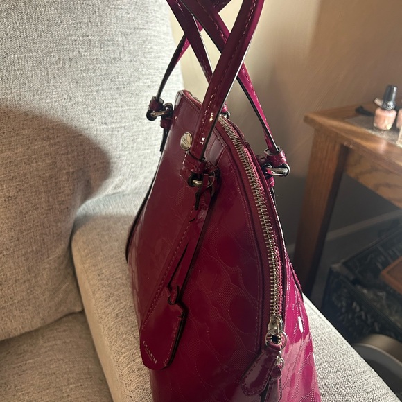 Coach Fuchsia Women\'s Satchel + Matching Wallet
